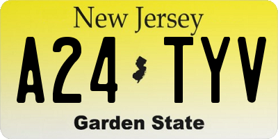 NJ license plate A24TYV