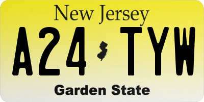 NJ license plate A24TYW