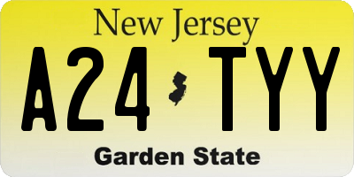 NJ license plate A24TYY
