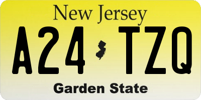 NJ license plate A24TZQ