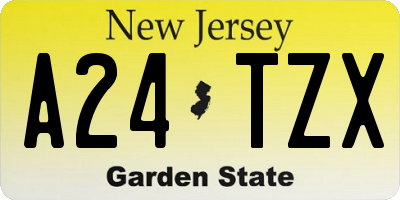NJ license plate A24TZX