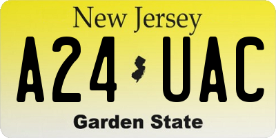 NJ license plate A24UAC