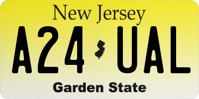 NJ license plate A24UAL