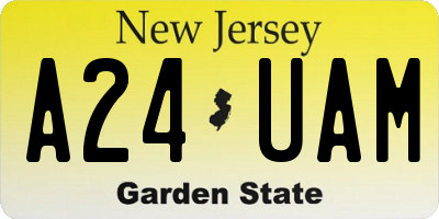 NJ license plate A24UAM