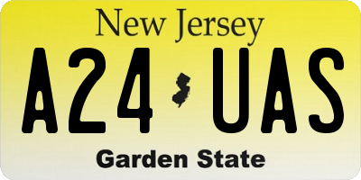 NJ license plate A24UAS