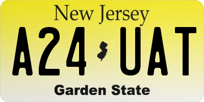 NJ license plate A24UAT