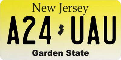 NJ license plate A24UAU