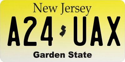 NJ license plate A24UAX