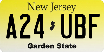 NJ license plate A24UBF