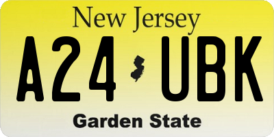 NJ license plate A24UBK