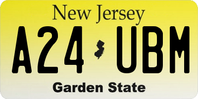 NJ license plate A24UBM