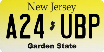 NJ license plate A24UBP