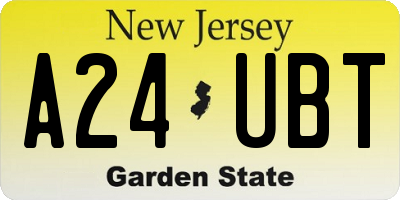 NJ license plate A24UBT