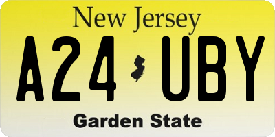 NJ license plate A24UBY