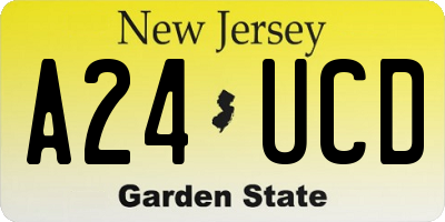NJ license plate A24UCD