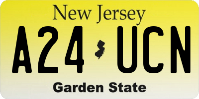 NJ license plate A24UCN