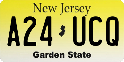 NJ license plate A24UCQ