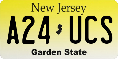 NJ license plate A24UCS