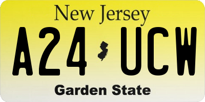NJ license plate A24UCW