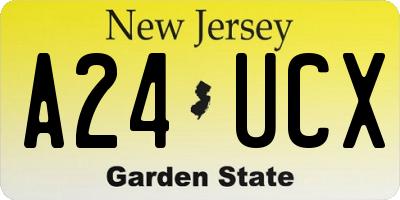 NJ license plate A24UCX