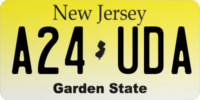 NJ license plate A24UDA