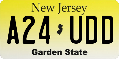 NJ license plate A24UDD