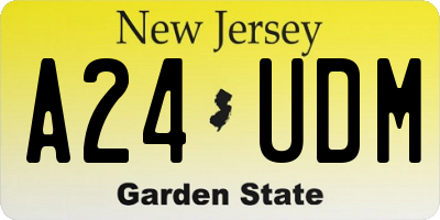 NJ license plate A24UDM