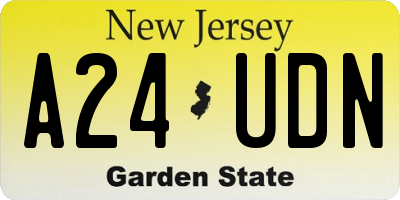 NJ license plate A24UDN