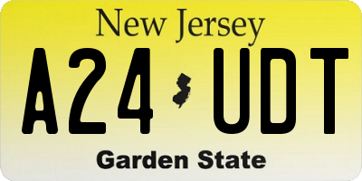 NJ license plate A24UDT