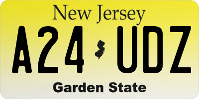 NJ license plate A24UDZ