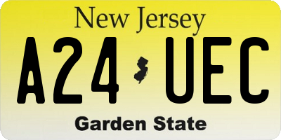 NJ license plate A24UEC