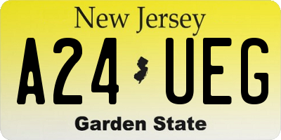 NJ license plate A24UEG