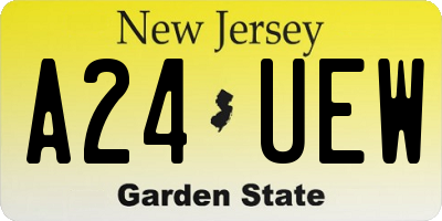 NJ license plate A24UEW