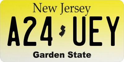 NJ license plate A24UEY