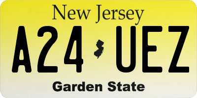 NJ license plate A24UEZ