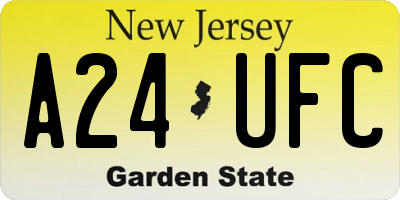 NJ license plate A24UFC