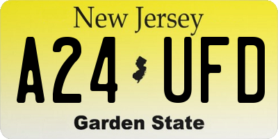 NJ license plate A24UFD