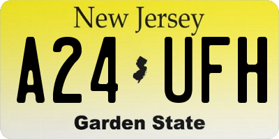 NJ license plate A24UFH