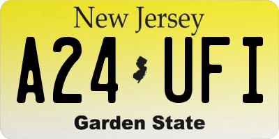 NJ license plate A24UFI