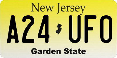 NJ license plate A24UFO