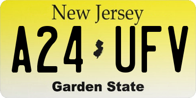 NJ license plate A24UFV