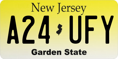 NJ license plate A24UFY