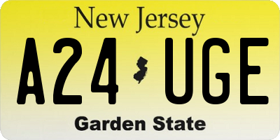 NJ license plate A24UGE