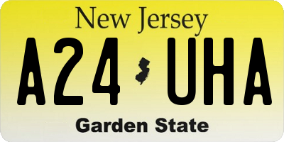 NJ license plate A24UHA
