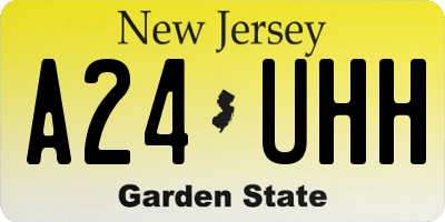 NJ license plate A24UHH