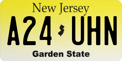 NJ license plate A24UHN
