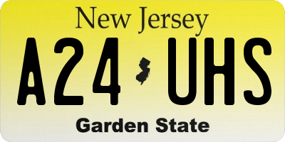 NJ license plate A24UHS