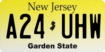 NJ license plate A24UHW