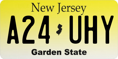 NJ license plate A24UHY