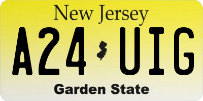 NJ license plate A24UIG